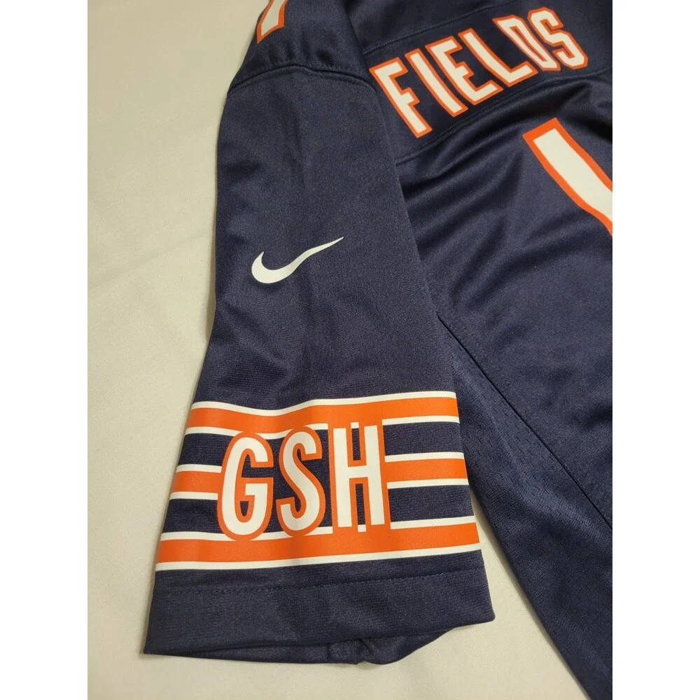 Chicago Bears Justin Fields #1 Nike NFL Football Jersey Navy Blue Men's Size S